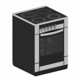 3д модель электрической духовки-плиты