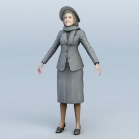 Femme âgée élégante modèle 3D