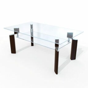 エレガントなガラスのダイニングテーブル3Dモデル