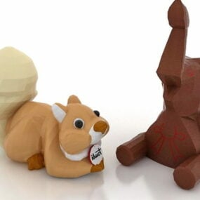 Elephant & Squirrel Toy 3d-model