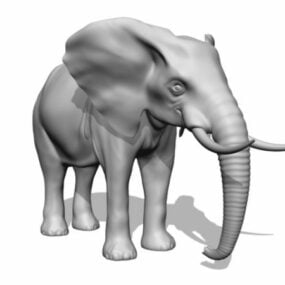 Model 3d Patung Gajah Kewan