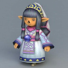 Elf Chibi Girl 3d-model