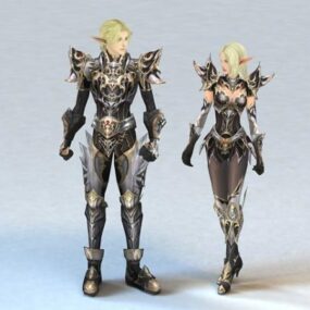 Elf Couple Warriors 3d model