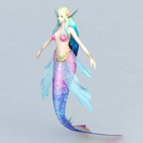 Model 3d Watak Elf Mermaid