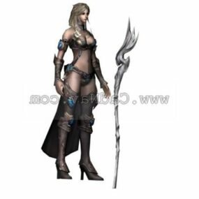 Elf Priestess Character 3d model