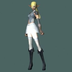 Elf ženský charakter charakter 3D model