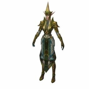 3D model ženské postavy Elf Warrior
