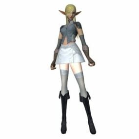 Elf Warrior Girl -hahmon 3d-malli