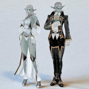 Couple elfique modèle 3D