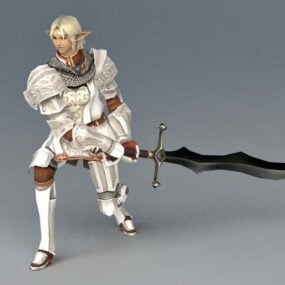 アニメ化されたエルフの騎士 Rigged 3dモデル