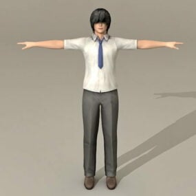 Emo Japanese Guy 3d-modell