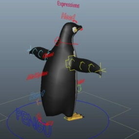 Mô hình giàn khoan chim cánh cụt hoàng đế 3d