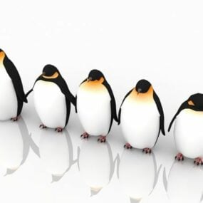 Modello 3d dei pinguini imperatori animali