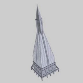 Modelo 3D do moderno arranha-céu Highrise Building