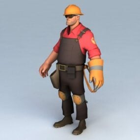 Engenheiro Personagem Rigged modelo 3d