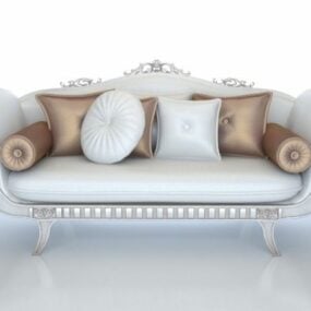 Modelo 3d de sofá clássico de luxo da Europa