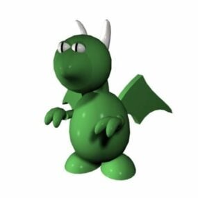 Modelo 3d de juguete de dibujos animados de dragón europeo