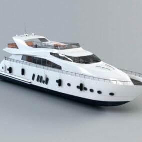 Small White Luxury Yacht 3d model