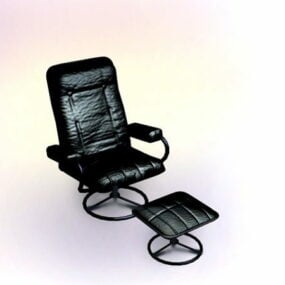 3д модель исполнительного кресла с пуфиком