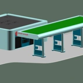 نموذج محطة بنزين سريعة ثلاثية الأبعاد