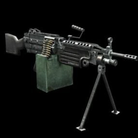 Fn Minimi Leichtes Maschinengewehr 3D-Modell