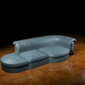 Fabric Couch With Chaise 3d model