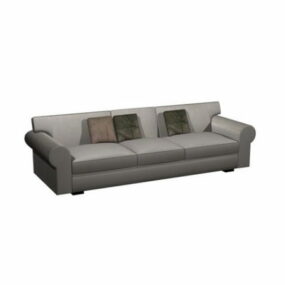 Modelo 3d de sofá com almofada de tecido