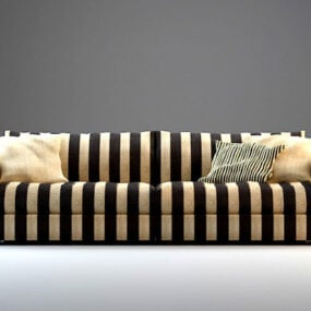 Conjunto de sofá com almofada de tecido Modelo 3D