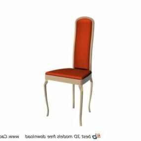 Furniture Fabric High Back Dining Chair 3d model