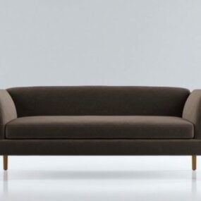 Modelo 3d de móveis de sofá longo em tecido