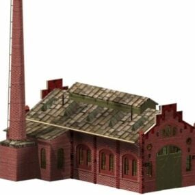 Ancien bâtiment d'usine rustique modèle 3D