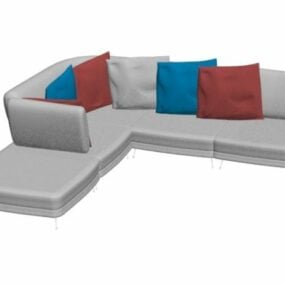 家具ファミリールームセクショナルソファ3Dモデル