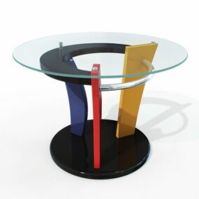 Muebles Mesa redonda de cristal elegante modelo 3d