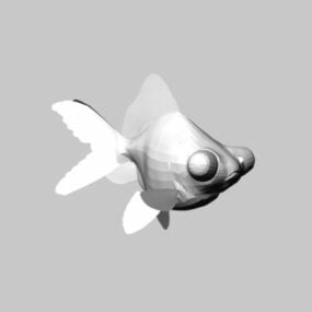 Model 3D złotej rybki Animal Fantail