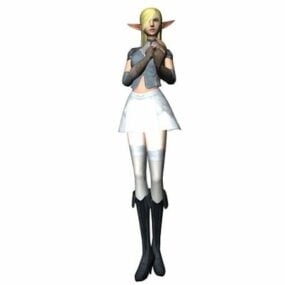 ファンタジーエルフの女性キャラクター3Dモデル