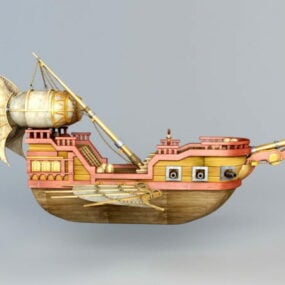 Barco volador de fantasía modelo 3d