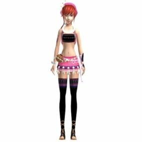 ファンタジーモン族の女の子キャラクター3Dモデル
