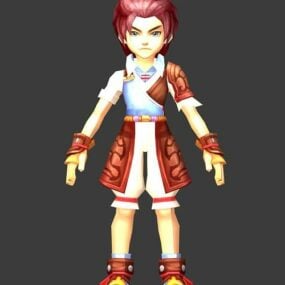 Fantasy Boy med rött hår 3d-modell