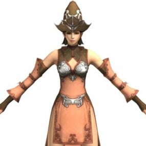 Fantasy Female Mage Character 3d model