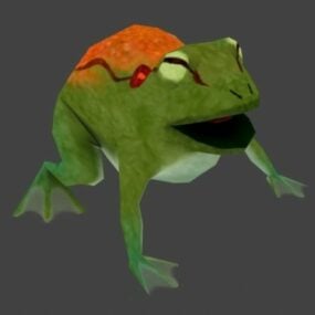 צפרדע ירוקה Lowpoly מודל תלת מימד של בעלי חיים