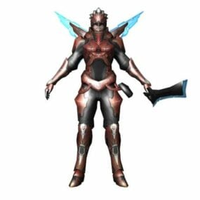 Modelo 3d de personagem de guerreiro de sombra de fantasia