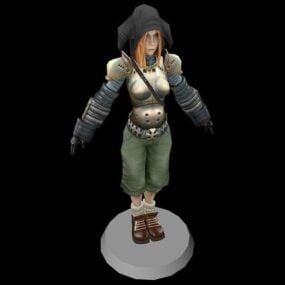 Fantasy Soldier Girl Character 3d model