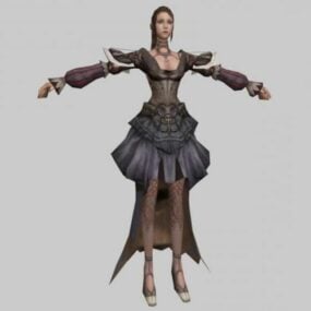 3D модель персонажа фэнтези-женщины