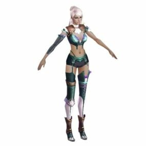 3D модель персонажа-фэнтези-женщины-воина