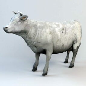 Plataforma animada de vaca de granja modelo 3d