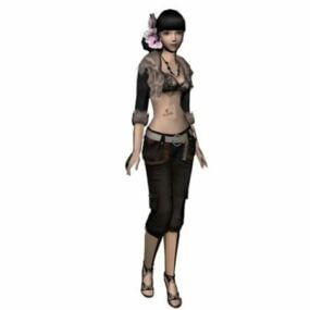 Fashion Asian Girl Character 3d model