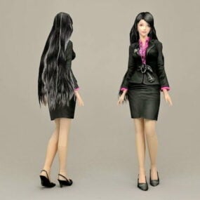 Fashion Office Girl 3d model
