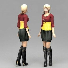 Fashion School Girl 3d model