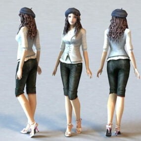 Chica de estilo de moda modelo 3d