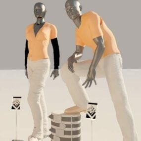Fashion Mannequins With Clothes 3d model